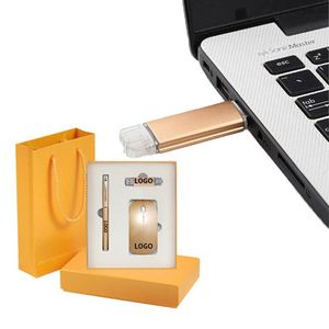Hot Sale Business Gift Box Pen Wireless <b>Mouse</b> <b>Usb</b> Flash Drive Set Luxury Custom Logo - Product Image 1