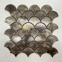 Carreaux muraux hexagonaux en parquet moderne de luxe Mosaïque décorative en métal à texture en acier inoxydable pour dosseret de cuisine Chambre d'hôtel