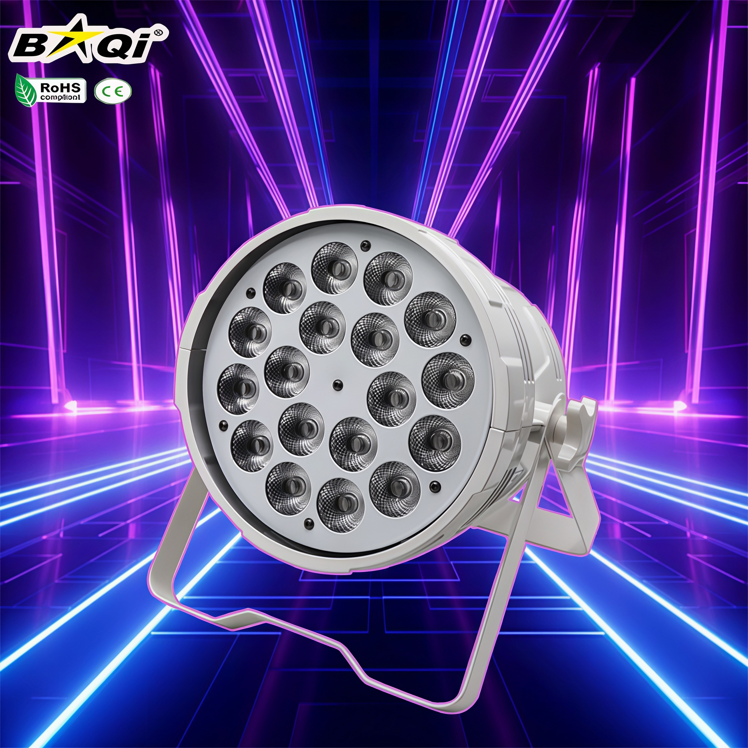 Multi-function 18 Beads Full Color Par Lights 120W RGB Sound/Master-Slave for Stage Disco Wedding Party Professional Lighting