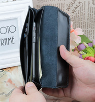 Dompet wanita kapasitas besar, dompet wanita kapasitas besar Ultra tipis mode sederhana multifungsi tas tangan dompet tangan Logo kustom lucu