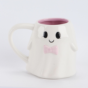 Adorable bol à céréales en céramique rose fantôme avec citrouille et chapeau <span class=keywords><strong>de</strong></span> sorcière, joli plat à <span class=keywords><strong>soupe</strong></span> d'Halloween, cadeau <span class=keywords><strong>de</strong></span> vacances étrange et charmant. - Product Image 4