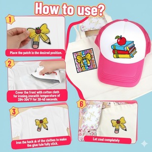 Parches Bordados Termoadhesivos Vintage con Lentejuelas Rosas, Estilo Retro de los 80, Decoración Artesanal, Parche Bordado con Flamencos, Martini <span class=keywords><strong>y</strong></span> Bola de Discoteca - Product Image 6