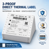 Étiquette d'expédition personnalisée en papier thermique direct, en accordéon, avec alimentation continue par pignon perforé, pour codes-barres et logistique de colis