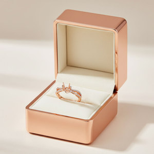 Anillo de compromiso semimontado de oro rosa macizo de 18 quilates con diseño cruzado de moda, el más popular, con diamantes naturales auténticos, para mujer, anillo de boda - Product Image 5