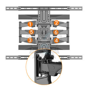 <span class=keywords><strong>Support</strong></span> <span class=keywords><strong>mural</strong></span> pour téléviseur à mouvement complet pour écrans de <span class=keywords><strong>45</strong></span> à 75 <span class=keywords><strong>pouces</strong></span>, robuste, 180° °   Bras articulé pivotant avec charge maximale de <span class=keywords><strong>45</strong></span>,5 kg, directement de l'usine - Product Image 6