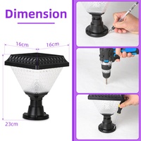 Lampe solaire pour poteau, IP44, étanche, RGB, 3CCT, à intensité variable, télécommande, lampe de pilier extérieure pour villa, cour, patio, clôture, décoration paysagère