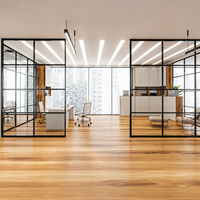 Cloisons de bureau modernes en verre, escaliers, utilisation hôtelière, verre trempé insonorisé, plat/givré/à motifs/teinté, décoration