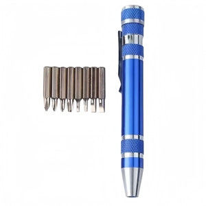 Portable Multi-Tool <b>Screwdriver</b> Pen with 8 Magnetic Bits Internal Storage Aluminum Shell Pocket <b>Precision</b> <b>Screwdriver</b> <b>Set</b> - Product Image 2
