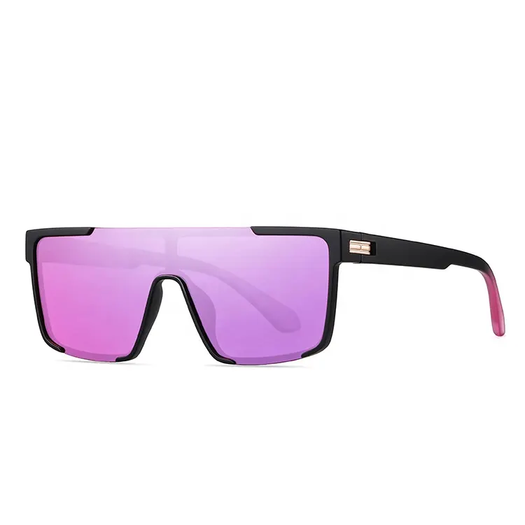 แว่นตากันแดดโพลาไรซ์ TR90สำหรับขับรถแว่นกันแดดสีม่วงทรงสี่เหลี่ยมใส่กลางแจ้งสำหรับผู้ชายและผู้หญิงปรับโลโก้ได้ UV400