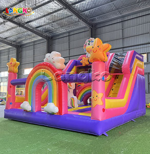 Nhà Máy Giá PVC Phim Hoạt Hình Chủ Đề Thương Mại Bốn Làn Đường Khô <span class=keywords><strong>Inflatable</strong></span> Hồ Bơi Trượt Nước Cho Trẻ Em - Product Image 3