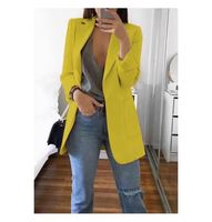 I-0522 Cardigan à col en V à manches longues et boutons, design tendance, élégant pour le bureau, costumes pour femmes, veste de blazer pour femme d'affaires