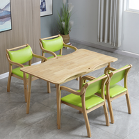 Ensemble table et chaises de cuisine en bois massif pour 4 personnes bjflamingo