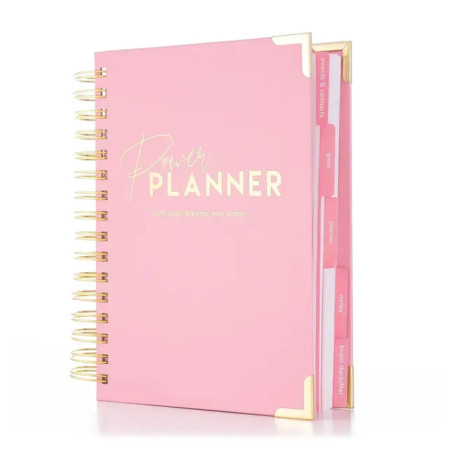 Custom 2025 A5 Pink Spiral Weekly Manifestation Goal Journal Planner Set for Students