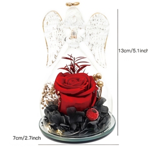 Rosa Real Preservada, Figuras <span class=keywords><strong>de</strong></span> Ángel con Rosa Real, Regalos <span class=keywords><strong>de</strong></span> San Valentín para Ella, Mamá, Mujeres - Product Image 5
