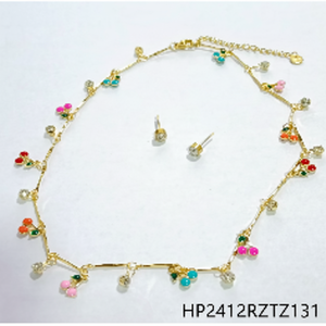 Set di gioielli di lusso 3 pezzi con Pom Pom Design da donna strass oro perla di diamante per divertimento accessorio da sposa Casual regalo perfetto - Product Image 1