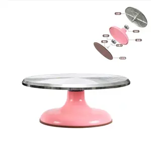 Professional Grade Cake Aluminum Alloy Turntable 10-inch Pink Cake Turntable Baking Utensils Decoration Decoration Table