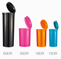Bouteilles en plastique avec logo personnalisé, bouchon à pression, anti-effraction, noir mat, en PET, pour l'emballage de compléments en poudre, 13DR 19DR 30DR 60DR
