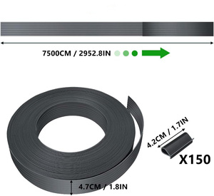Accessoires de garde-corps en <span class=keywords><strong>PVC</strong></span> anti-privé de haute qualité 4.6cm X 60m pour bords de pelouse de cour et bandes de treillis métallique - Product Image 4