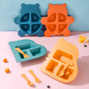 <strong>Cartoon</strong> Bear <strong>Shaped</strong> Dinner Plate Suitable for Children Environmentally Friendly Food <strong>Tray</strong> with Independent Tableware and Bowl