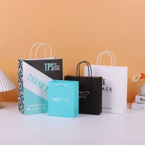 ถุงกระดาษคราฟท์แบบกำหนดเอง สีน้ำตาล ดำ ขาว ขนาดเล็ก กลาง ใหญ่ ถุงคราฟท์คุณภาพสูง ถุงกระดาษสำหรับร้านขายยา พร้อมหูหิ้ว - Product Image 2