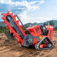 Instelbare diepte kettinggraafmachine, diesel aangedreven, multifunctionele graafmachine voor tuinbouw, landbouw en veldwerkzaamheden