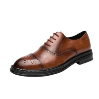 Herren Leder Oxford Brogue Klassische Wingtip Formelle Anzugschuhe Elegante Business Schnürschuhe Komfortable Büro- und Hochzeitsschuhe