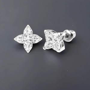 Star Shape Stud Earrings 925 Sterling Silver Bezel Setting Everyday Wear For Men And Women - Product Image 1