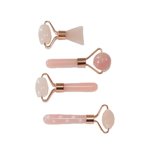 Rouleau de jade en quartz rose pour le visage rouleau de massage en quartz rose anti-âge pour les soins de la peau - Product Image 3