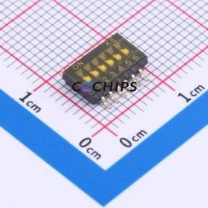 DSHP06TSGET DIP Switch SMD-12P,5.4x9.2mm Switch Flat Toggle, Groove Type Single Pole Single Throw 6 Gull Wing Type - Product Image 1