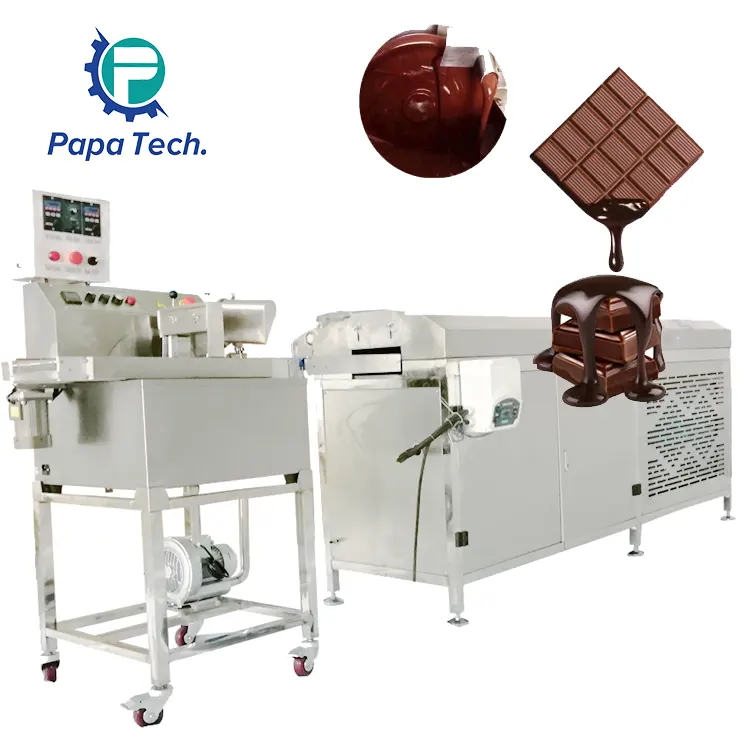 China Factory Automatische Schokoladen maschine 8kg 15kg 30kg Mini-Beschichtung maschine Kleine Schokoladentemper-Schmelz maschine