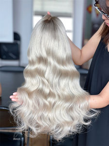 Perruques Lace Front Ondulées à Nœuds Invisibles, Moins de Volume, Cheveux Vierges Bruts Blond Platine 2026 pour Femmes Blanches - Product Image 6