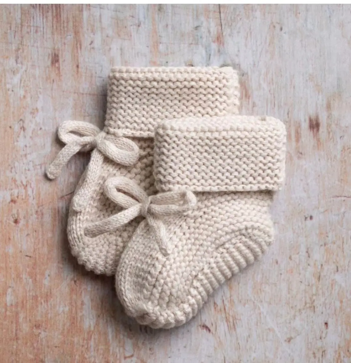 Низкий минимальный заказ, детские носки для новорожденных из органического хлопка, вязаные детские пинетки ручной работы