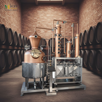 Système de distillation professionnel en cuivre pur de 500 L pour vin de fruits, brandy, whisky - Composants de moteur à roulement central