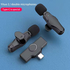 Micrófono de solapa Dual 3 en 1 Micrófono inalámbrico Lavalier para entrevistas de cámara Transmisión en vivo - Product Image 5
