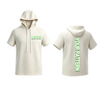 Sweat-shirts à manches courtes personnalisés pour hommes, mélange viscose, polyester, élasthanne, vêtements d'été légers, t-shirt à capuche décontracté pour hommes POD