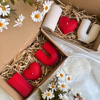 Ensemble de bougies parfumées pour la Saint-Valentin, bougies en cire de soja faites à la main en forme de cœur pour la fête de Thanksgiving, la demande en mariage, la décoration, le cadeau