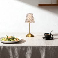 Lampe de chevet LED sans fil nordique, à piles, à intensité variable, avec capteur tactile, éclairage d'ambiance de luxe pour table à manger et mariage