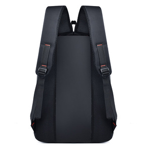 Laptop <b>Backpack</b> Large Capacity Lightweight Business Travel Men's Casual <b>Backpack</b> With Shoulder Straps Solid Color <b>Black</b> - Product Image 2