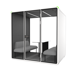 Cabine de bureau moderne pour 4 personnes, insonorisée, mobile et ventilée, pour discussions d'équipe et conférences privées - Product Image 5