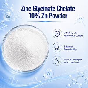 <span class=keywords><strong>Zinc</strong></span> Glycinate Chélaté de Qualité Alimentaire en Vrac 10% Zn en Poudre CAS 14281-83-5 Minéral Chélaté par Acides Aminés pour Prémélange - Product Image 1