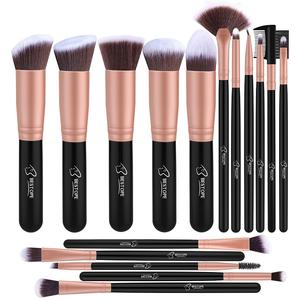 Juego de Brochas de Maquillaje Bestope de Pelo Sintético, 16 Piezas, Brochas de Maquillaje Cosméticas para Sombras de Ojos, Pelo Sintético Color Oro Rosa, Madera, 2021 - Product Image 4