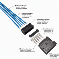 Cable de 6 Pines con Núcleo de Cobre, Arnés de Cableado, Adaptador para Computadora Automotriz