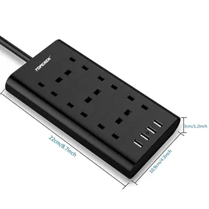 2022 BSCI Factory UK Flat Design Smart Plug Power Strip Extension Socket 13A Electronic Supplies