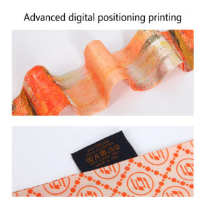 Écharpe en ruban à imprimé numérique personnalisé effet peinture à l'huile 90*5CM, foulard pour femme en tissu imitation soie, foulard de créateur, bandeau pour cheveux - Product Image 2