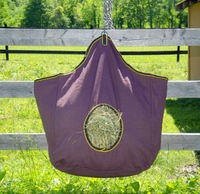 Sac à foin pour chevaux, portable, pour l'équitation, pour le bétail, les chèvres et les moutons, avec côtés en maille ventilée et trous ronds pour une alimentation lente