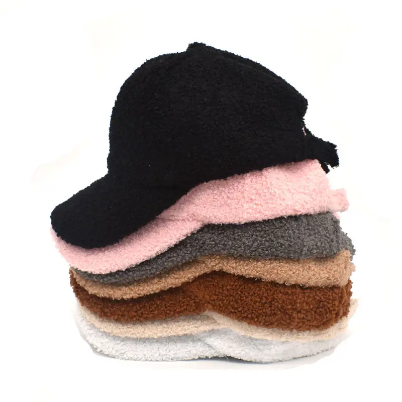 Fashion Winter Warm Headwear Fuzzy Hats Blank Baseball Cap Winter Caps for Women Hair Accessories