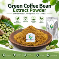 Extrait de grains de café vert Fruiterco en poudre, 50% d'acide chlorogénique, extrait végétal naturel pour la formulation de compléments alimentaires