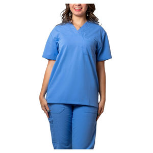 Nuevo conjunto de 2 piezas con cuello en V conjuntos de fregado médico Flexible y suave ropa de trabajo de protección precio al por mayor uniformes profesionales duraderos - Product Image 1