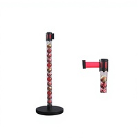Traust Barrière de filetage rétractable en plastique avec tube transparent et sangles de fixation, pour la gestion de foule