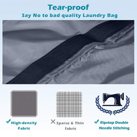 Sac à linge en nylon robuste et imperméable avec cordon de serrage, panier à linge réutilisable pour la maison, l'hôtel, les voyages légers